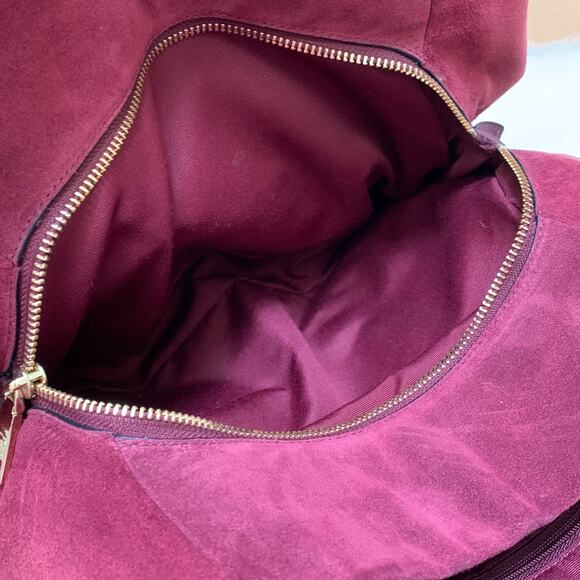 COACH MADISON Burgundy Leather & Suede PHOEBE Shoulder Bag Hobo F38415 - Picture 11 of 16